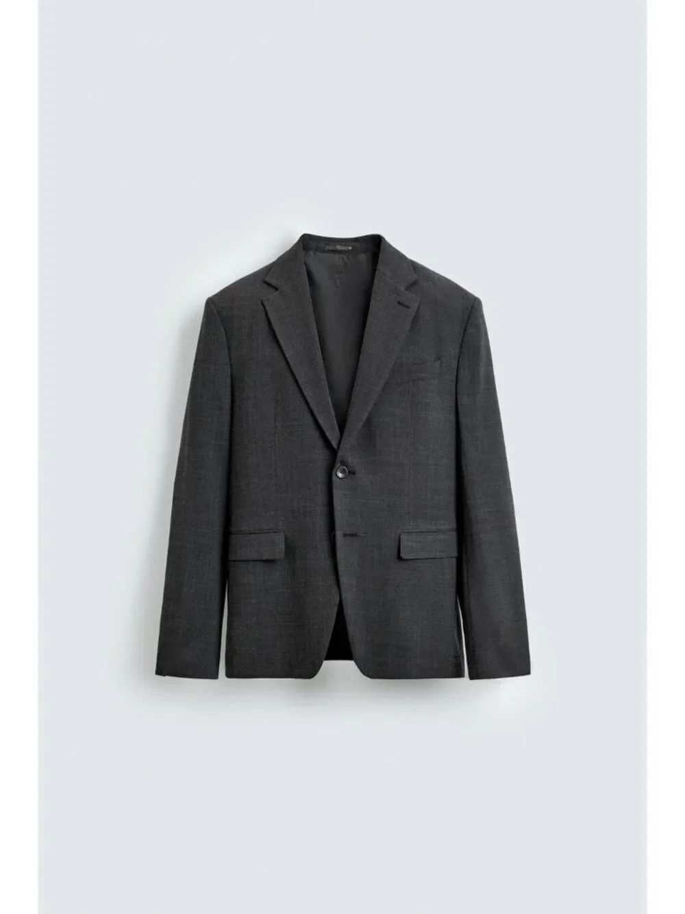 Zara Mens Suit Blazer EU 50 US 40 Gray Textured Notch Lapel Jacket 5746/418 NWOT